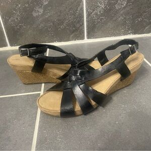 Aerosoles Black Wedge Sandals